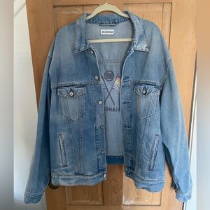 balenciaga rainbow flag denim jacket